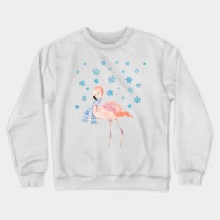 Flamingo with snowflakes Crewneck Sweatshirt
